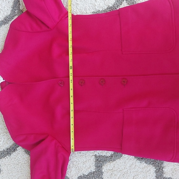 Escada Fuchsia Pink Wool Cashmere Blazer with Pockets Size 42 - Picture 3 of 10